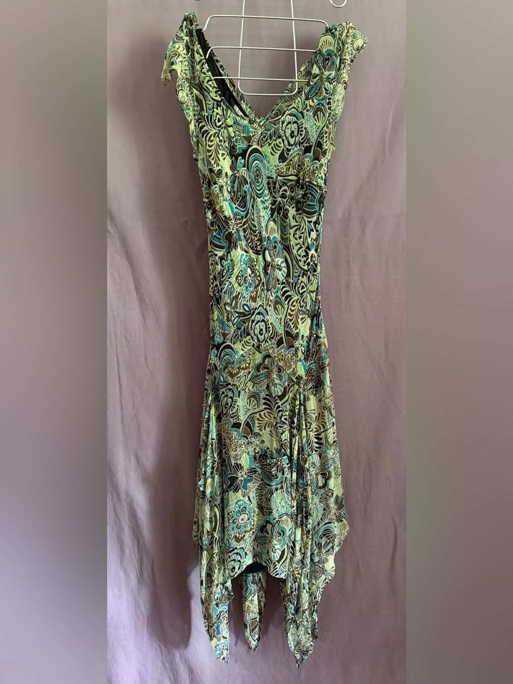 Vintage ICE Handkerchief Hem Floral Dress